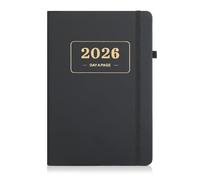 Agenda 2026 A5 para Gestión del Tiempo, Planificación Diaria, Ideal para Oficina, Escuela y Viajes, Color Negro - Versión en Inglés