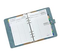 Agenda 2026 A5 Recargable, Vista Semana Vertical, Horario 7:00-20:00, Planificador Anual con Pestañas Mensual, Notas, Contactos, Bolsillo, Portabolígrafos, Tapa Blanda de Cuero PU, Ene a Dic