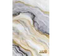 Agenda 2026 a6: Planificateur Hebdomadaire - Format de Poche | 12 Mois De Janvier À Décembre | Français | Couverture Marbré Gris Beige Doux Et Or