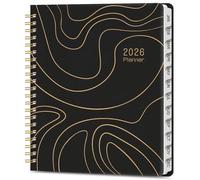 Agenda 2026, agenda semanal y mensual para mujeres y hombres, agenda académica de tapa dura con pestañas, perfecta para programar tu vida diaria, 11.5 x 8.8 pulgadas, color negro