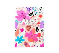 Agenda 2026 Anual Vista día por página con Versículos Bíblicos y Frases célebres Tapa Dura Pura Vida Flores Rosas/Lilas/Naranja