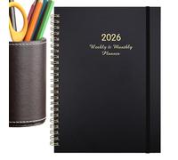 Agenda 2026 - Carpeta de anillas de papel A5, gestión del tiempo de la agenda, registro de prioridad de citas, perfecto para organización del trabajo, cursos de estudiantes, preparación de reuniones