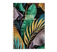 Agenda 2026 con estampado de flores de doble bobina para tomar notas y planificación diaria, 6.5 x 8.5 pulgadas, fácil de escribir