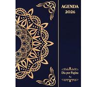Agenda 2026 Dia por Pagina A4: Planificador 2026 Grande | 365 días del 01/01/2026 al 31/12/2026 | 1 Página = 1 Día | Horario de 08:00 a 19:00 | Formato largo | 380 páginas