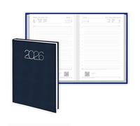 Agenda 2026 dia por página DEUSTO - Sincroniza con calendarios Google y Outlook - Agenda anual 2026 Trabajo tamaño A5 - Daily Planner - (Premium Azul)