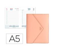 Agenda 2026 encuadernada A5 día página rosa liderpapel psara