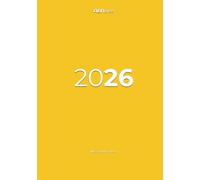 Agenda 2026 Giornaliera B5 Gialla Rigida ABNotes: Planner Un Giorno per Pagina, Spazio Note, Calendario Mensile - Organizer Professionale Italiano - Carta Bianca Spessa, Minimalista