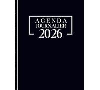 Agenda 2026 Journalier: 1 Page par jour, 1er Janvier jusqu'a le 31 Décembre 2026, Planificateur Format A4, |Théme: Noir |