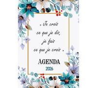 Agenda 2026 Journalier: De Janvier à Décembre Format A5 - 365 jours 1 Page Par Jour | Fleurs Pour Femme Filles Mère