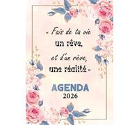 Agenda 2026 Journalier: De Janvier à Décembre Format A5 - 365 jours 1 Page Par Jour Organiseur Planificateur Fleurs Pour Femme Filles Mère