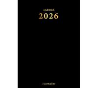 Agenda 2026 Journalier: Planificateur Professionnel Grand format A4 | 1 Page Par Jour avec Heures 12 mois | Français