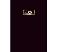 Agenda 2026 Journalier: Planificateur Quotidien de Janvier à Décembre 2026 - 1 Page par Jour || 365 Jours de Calendrier Organisateur avec Heure || Grand Format A4 - Noir