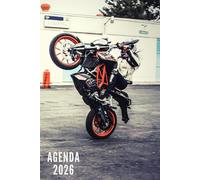 Agenda 2026: Moto - Semainier et Mensuel de Janvier à Décembre 2026 | 12 Mois | Idéal pour Les Étudiants, Professionnels et Particuliers | Calendrier, Liste de Contacts, Notes