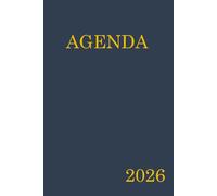 AGENDA 2026 - Navy Blue: 12-month dated planner with calendar, goals, and to-do pages for daily organization