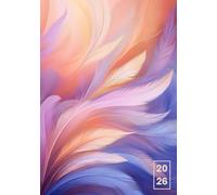 Agenda 2026: Planificateur et Organisateur Journalier A5 un jour sur 1 page avec Heure |365 jours | Couverture Plumes Pastel