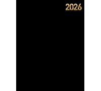 Agenda 2026: Semainier et mensuel | Planificateur hebdomadaire A4 janvier à décembre | Couverture noire sobre et élégante | Pour homme, femme, étudiant, enseignant, professionnel.