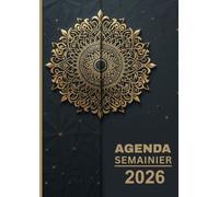 Agenda 2026 Semainier Format A4: Planificateur hebdomadaire avec heures - 12 mois de janvier à décembre, 1 semaine sur 2 pages, design élégant et fonctionnel.
