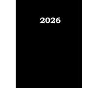 Agenda 2026 Semainier: Noir Professionnel A4, 2 pages par semaine avec heure, 12 Mois De Janvier A Décembre