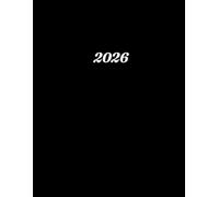 Agenda 2026: Semainier noir professionnel grand format A4 - 12 mois de Janvier 2026 / Décembre 2026