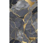 Agenda 2026 Semainier: Planificateur hebdomadaire - 2 Pages par Semaine | 12 Mois De Janvier À Décembre | Couverture Marbre Noir Et Or Avec Des Lignes élégantes