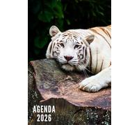 Agenda 2026: Tigre Blanc - Semainier et Mensuel de Janvier à Décembre 2026 | Idéal pour Les Étudiants, Professionnels et Particuliers - Petit Format de Poche