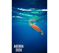 Agenda 2026: Tortue Marine - Semainier et Mensuel de Janvier à Décembre 2026 | Idéal pour Les Étudiants, Professionnels et Particuliers | Calendrier, Liste de Contacts, Notes - Petit Format de Poche
