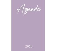 Agenda 2026: Violet Pastel | Semainier (1 semaine sur 2 pages) | Format A6 (10x15 cm) | Planning hebdomadaire avec heures (8h-20h)