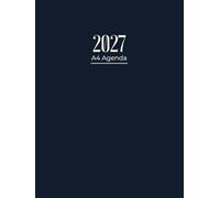 Agenda 2027 Journalier: A4 Planificateur Journalier avec heures | 1 Page Par Jour de Janvier à Décembre | 12 mois | Coloris bleu nuit