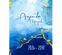 Agenda 5 Ans 2026-2030 en français: Planificateur mensuel et annuel de janvier 2026 à décembre 2030. Un cahier grand format a4 pendant 60 mois, Style marbre.