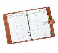 Agenda A5 2026 Recargable, Vista Semanal y Mensual, Vertical Horario 7:00-20:00, Planificador Anual con Pestañas de 12 Meses, Página para Note, Contacto, Portabolígrafos, Tapa Blanda PU, Ene a Dic