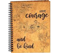 Agenda A5 personalizada din lemn - "Have courage and be kind" model flori
