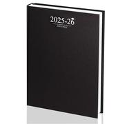 Agenda académica 2023-2024, tamaño A4, día por página, con encuadernación en estuche, color negro
