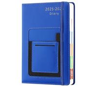 Agenda académica 2025-2026, agenda 2025-2026, A5, página por día, de julio de 2025 a junio de 2026, agenda académica de medio año con pestaña mensual colorida, bolsillo delantero/interior, cierre