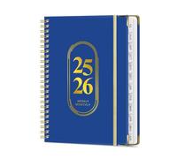 Agenda académica 2025-2026, julio 2025-diciembre 2026, planificador académico semanal y mensual, 6.2 x 8.5 pulgadas, con cubierta flexible, pestañas mensuales, bolsillo interior, mejora tu habilidad