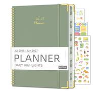 Agenda académica 2026-2027 (8.5 x 11 pulgadas), agenda semanal y mensual (de julio de 2026 a junio de 2027), organizadores de calendario con vista de columna, agenda de tapa dura con pestañas para