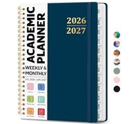 Agenda académica 2026-2027, agenda semanal y mensual, julio de 2026 a junio de 2027, organizador de tapa dura con pestañas, perfecto para profesores, estudiantes, mujeres y hombres, A5 (6.4 x 8.5