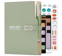 Agenda académica 2026-2027, desde julio de 2026 a junio de 2027, A5, un día por página, organizador de horarios con pegatinas de calendario, agenda y planificador de diario con soporte para bolígrafos