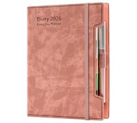 agenda académica 2026, A5, día por página, diario de 12 meses, tapa dura, bolígrafo, lazo para bolígrafo