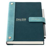 agenda académica 2026, agenda 26, A5, página al día, anual eneparejo, semanal con bolígrafo, calcomanías, bolsillo interior (verde 2026, A5