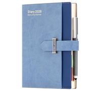 Agenda académica 2026, día por página, agenda 2026, tapa dura organizada desde 2026 hasta diciembre de 2026, agenda A5, planificador diario y mensual con bolígrafo, bandeja mensual de color, azul