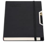 Agenda académica 2026, día por página, tapa dura, organizada de enero a diciembre 2026, agenda diaria mensual A5, pestañas mensuales, bolsillo interior, bolígrafo, lazo