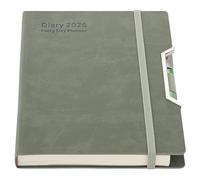 Agenda académica 2026, día por página, tapa dura organizada de enero de 2026 a diciembre de 2026, agenda diaria mensual A5 con pestañas mensuales, bolsillo interior, bolígrafo, lazo para bolígrafo