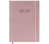 Agenda académica 26-27, agenda semanal y mensual, julio de 2026 a junio de 2027, cubierta de cuero vegano, cierre elástico, 7 x 9.25 pulgadas, oro rosa