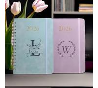 Agenda académica personalizada 2026 para mujeres y hombres，Agenda mensual y semanal. Cuaderno de piel A5 personalizado，Regalo para compañeros de trabajo y jefes，Regalos de Navidad para adolescentes