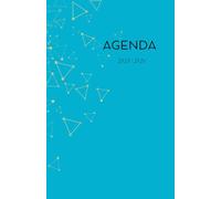 Agenda Adulte 2025-2026 - Abstrait-3D-Molécule-Turquoise - Constellation - Bleu (12.85x19.84 cm) 1 page pour 2 jours