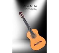 Agenda Adulte 2025-2026 - Thème musique - Guitare - Musicien - Son (12.85x19.84 cm) 1 page pour 2 jours