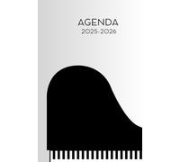 Agenda Adulte 2025-2026 - Thème musique - Piano - Musicien - Son (12.85x19.84 cm) 1 page pour 2 jours