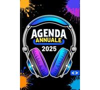 Agenda Annuale Headphones | Grafica Spaziale e Visuale Full-Week: Planner Tascabile e Flessibile, con Spazio per Note Private e Date da Ricordare