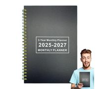 Agenda anual 2025-2027, calendario 2025-2027, agenda de datos, organizador para planificación, programación, gestión de tareas, reuniones, objetivos