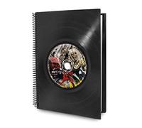 Agenda Anual 2026 Día por Página - Tamaño A5 - Fabricación Artesanal con Tapa Dura Discos de Vinilo LP - Incluye Calendario, Notas y Marcapáginas - Retro Vintage Rock - Iron Maiden